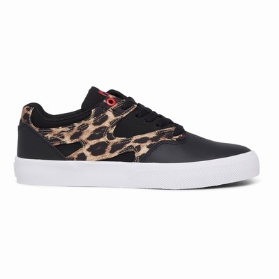 DC Kalis Vulc Women's Black/Leopard Skate Shoes Australia Online QUL-738